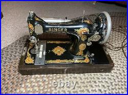 1924 Vintage Singer Sewing Machine AA278256 withMahogany Case