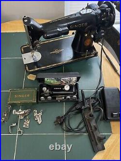 1948 Singer Sewing Machine And Accessories, Works Great