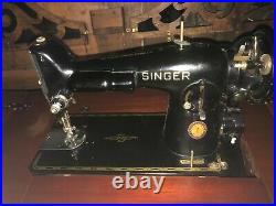 1951 Singer 201 Centennial sewing machine in cherry cabinet with matching stool