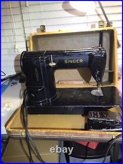 301 Singer 1951 170112 Sewing Machine With Foot Pedal And Travel Carry Case