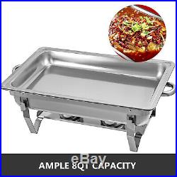 4 Pack Catering Stainless Steel Chafer Chafing Dish Sets 9 Qt Full Size Buffet