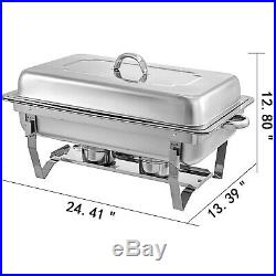 4 Pack Catering Stainless Steel Chafer Chafing Dish Sets 9 Qt Full Size Buffet