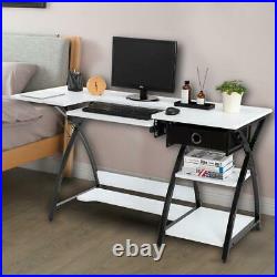 Adjustable Sewing Craft Table Computer Desk Sewing Machine Platform withShelves