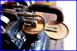 Antique BONIS NEVER STOP Fur Pelt Sewing Machine with Table & Osann 1/6 HP Motor