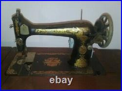 Antique Singer Sewing Machine And Table Egyptian Revival Sphinx Vintage
