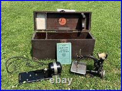 Antique Willcox And Gibbs Sewing Machine With Original Box & Manual