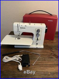 BERNINA 830 Record Sewing Machine, Red Travel Case, Extension Table, Cord & Pedal