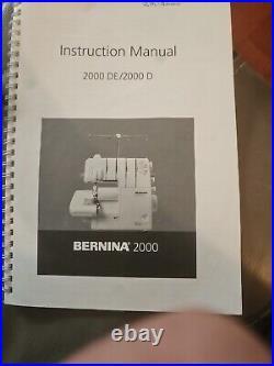 Bernina 2000DE Serger Sewing Machine Foot Pedal Manual No Thread Guide Read