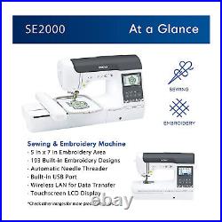 Brother Computerized Sewing and Embroidery Machine with LCD Display, SE2000