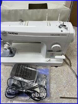 Brother Nouvelle PQ 1500S High Speed Straight Stitch Sewing Machine With Cover