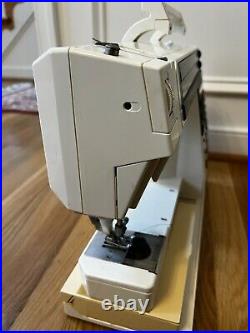Elna 9000 Computer Sewing Machine Swiss Made w Pedal Case and Manual