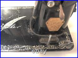 FEATHER SEWING MACHINE ANTIQUE BLACK GLOSSY MADE IN JAPAN 1950s
