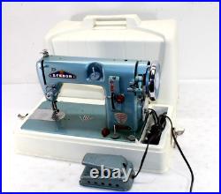 Fully Tested Vintage Blue Sewmor Sewing Machine Model 606 Nice Shape