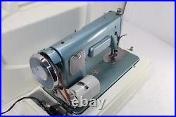 Fully Tested Vintage Blue Sewmor Sewing Machine Model 606 Nice Shape