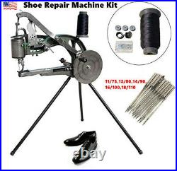 Hand Cobbler Shoe Repair Sewing Machine Leather Cloth Cotton Nylon+10PCS Needles