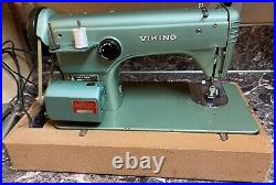 Husqvarna Viking Combina Sewing Machine Type 49E Sweden Case Vintage Works Used