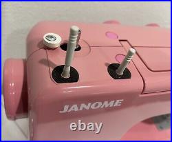 Janome Hello Kitty 14412 PINK Sewing Machine Full Size Rare-HTF Sews Great