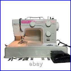 NEW HOME Made By JANOME Heavy Duty Metal Sewing Machine L-373 Denim With Case