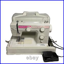NEW HOME Made By JANOME Heavy Duty Metal Sewing Machine L-373 Denim With Case