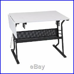 NEW White Sewing Machine Craft Table Folding Computer Desk Storage Shelves Art