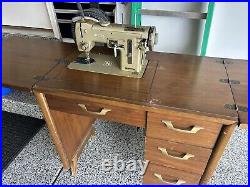 Necchi Antique Sewing Machine With Beautiful Cabinet
