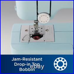 Portable Sewing Machine Jam Resistant Stitch Full-Size Free-Motion Bobbin Aqua