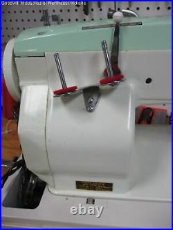 RARE VTG WHITE Brand Sewing Machine Model 644 All Metal Zig Zag Turquoise (AD)