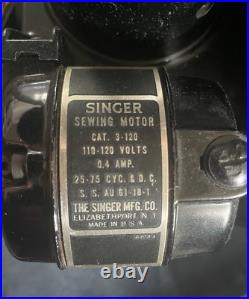SINGER 221 Featherweight Cat 3-120 Sewing Machine(Original Case) (Working Great)