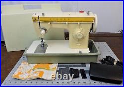 SINGER 360 Heavy Duty Zigzag Sewing Machine withCase Denim Leather SERVICED