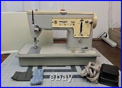 SINGER 457 Heavy Duty Zigzag Sewing Machine withCase Denim Leather SERVICED