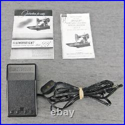 Singer Featherweight 221 Sewing Machine Cat 3-120 withFoot Switch Working New Belt