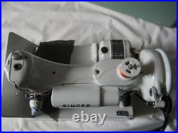 Singer Featherweight 221K Sewing Machine. White, Case Pedal & Attachments Clean