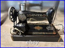 Singer Red Eye Portable Sewing Machine + Case & Accessories