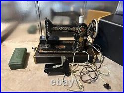 Singer Red Eye Portable Sewing Machine + Case & Accessories