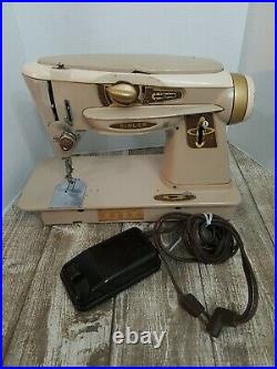 Singer Slant-O-Matic Rocketeer 500A Sewing Machine Vintage With Pedal