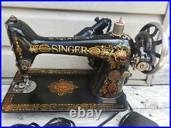 VINTAGE 1919 Model #66 Red Eye Singer Sewing Machine with Foot Pedal# G6588045