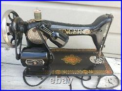 VINTAGE 1919 Model #66 Red Eye Singer Sewing Machine with Foot Pedal# G6588045