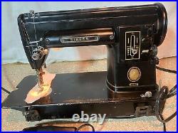 VINTAGE SINGER SEWING MACHINE 301A SLANT NEEDLE BLACK Cleaned and Serviced