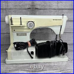 Viking Husqvarna Sweden Model 6030 Sewing Machine with Pedal & Case TESTED