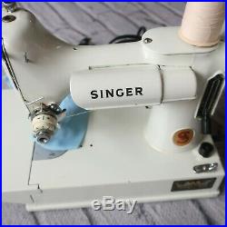 Vintage 1960s Singer 221 White Featherweight Portable Sewing Machine Case
