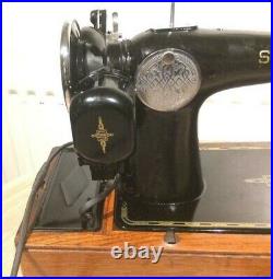 Vintage Electric Singer 201K-2 Sewing Machine with Potted Motor