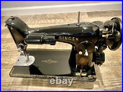 Vintage SINGER 201 Sewing Machine. 1957 Unique prism Decals (denim/leather)