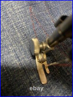 Vintage SINGER 201 Sewing Machine. Denim/leather