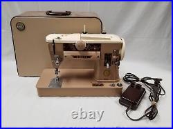 Vintage SINGER Model 401A Sewing Machine With Hard Case Cover TESTED Works