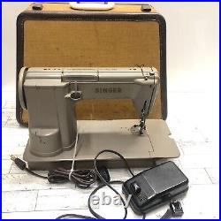 Vintage Singer # 301A Sewing Machine with Case, Cord, Foot Pedal. Works