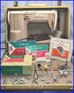 Vintage Singer 301A Sewing Machine with Original Case, Manual, & Accessories