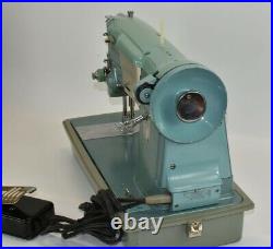 Vintage Singer 329K Sewing Machine Model 13608M Foot Pedal and Case Tested Works