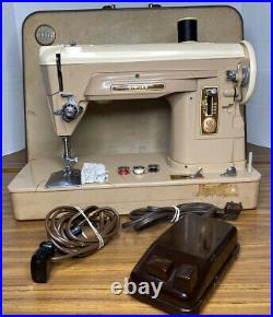Vintage Singer 404 Slant Needle Sewing Machine w Original Case Tested & Working
