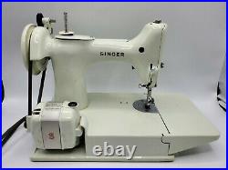 Vintage Singer Featherweight White 221K Sewing Machine with Case