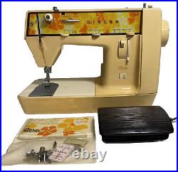 Vintage Singer GENIE Sewing Machine Portable Tested & Works All In One Case 354